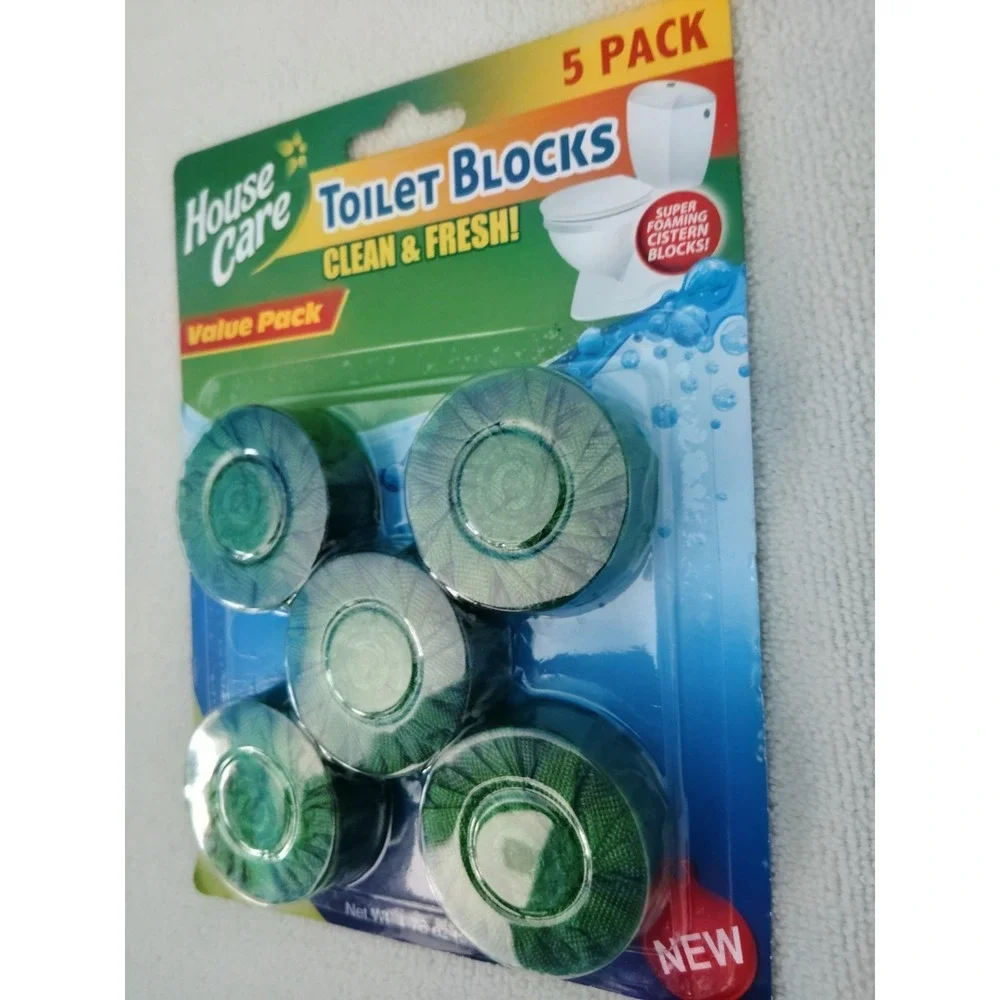 House Care Clean & Fresh Green Toilet Blocks Biodegradable 5 Pack